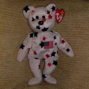Ty Beanie Baby Glory the Bear USA America vintage 1990s plush toy